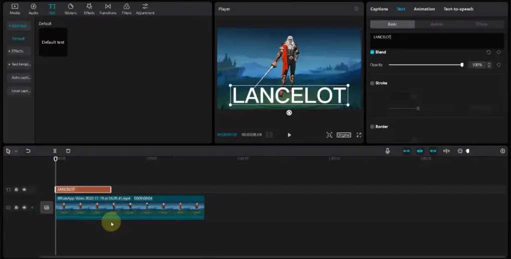 Add text on CapCut PC without a watermark